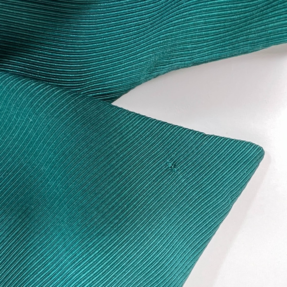 Lela Rose Silk Sheath Dress Womens 6 Teal Green Ribbed Ruffle Portrait Collar - Picture 11 of 11